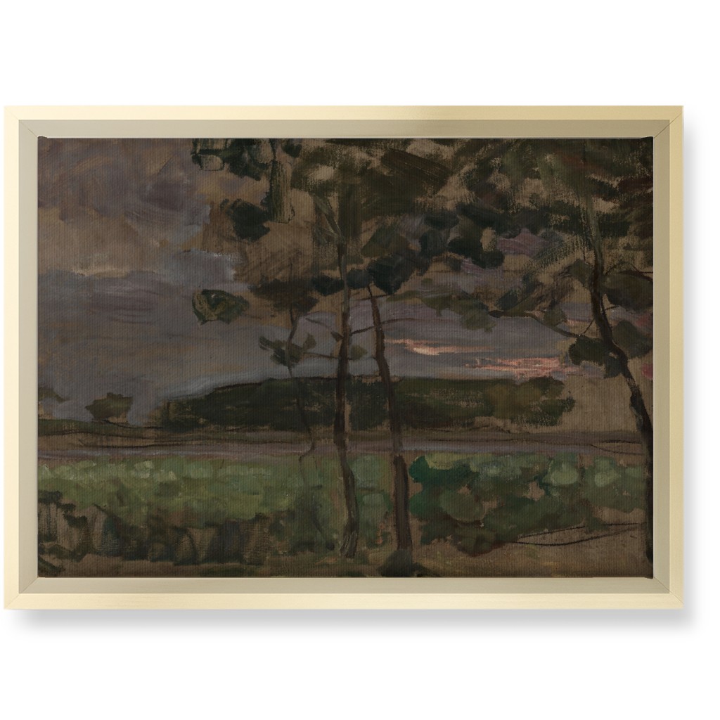 Meadow Edge Wall Art, Gold, Single piece, Canvas, 10x14, Green, Classic Green