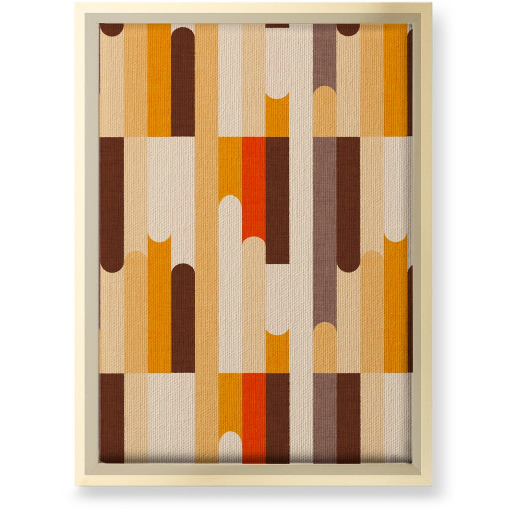 Retro Colors Blocks - Warm Wall Art, Gold, Single piece, Canvas, 10x14, Multicolor