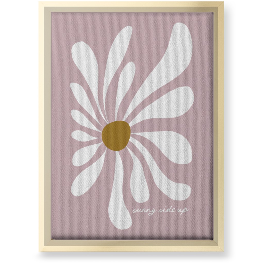 Mod Sunny Side Up Daisy Wall Art, Gold, Single piece, Canvas, 10x14, Pink