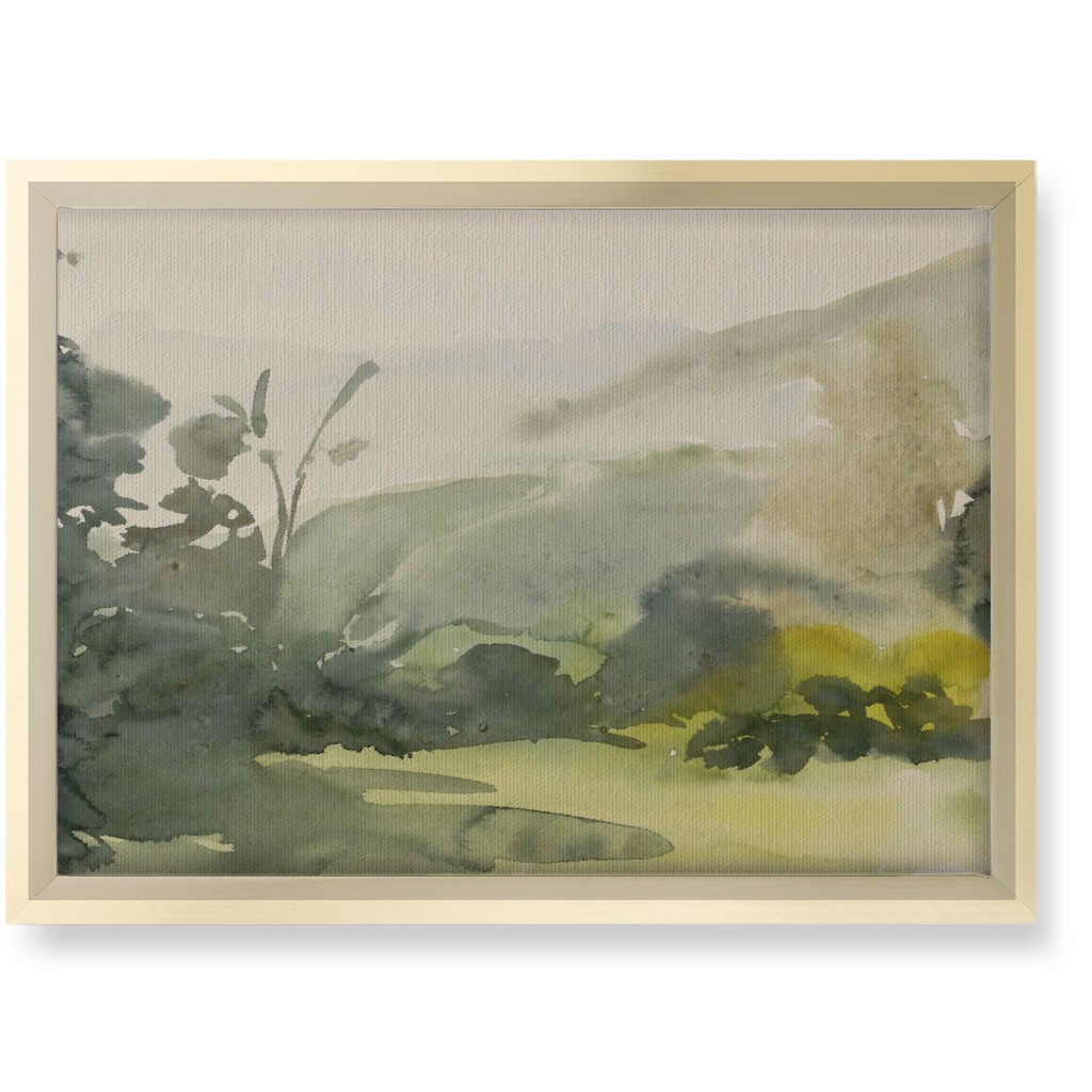 Meadow Morning Wall Art, Gold, Single piece, Canvas, 10x14, Green, Classic Green