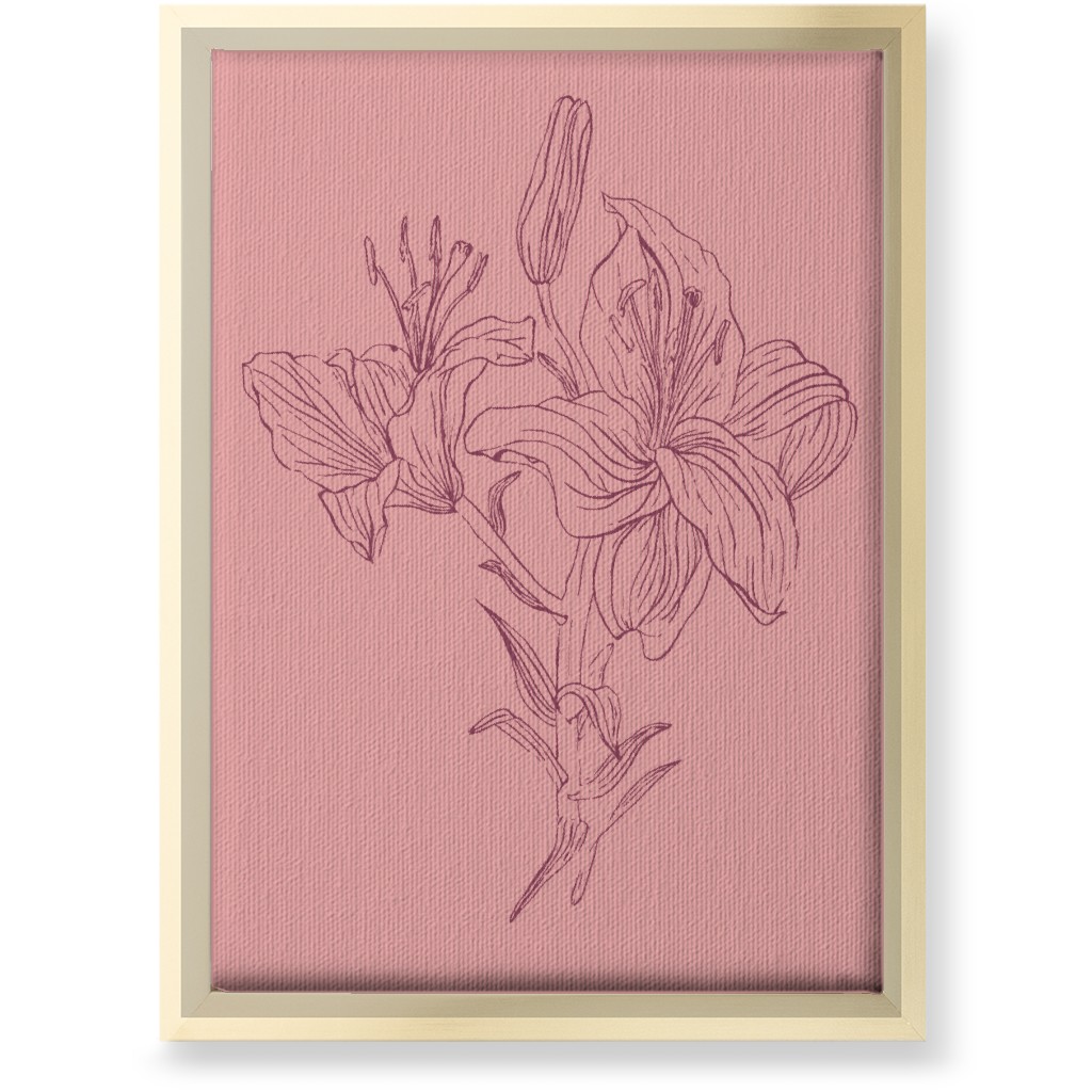 Lily - Pink Wall Art, Gold, Single piece, Canvas, 10x14, Pink, Bright Pink
