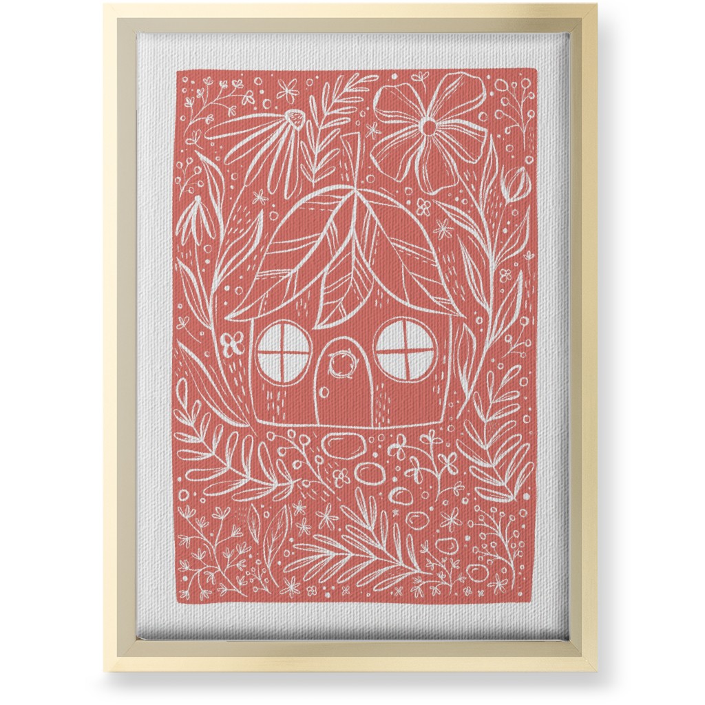 Fairy House - Pink Wall Art, Gold, Single piece, Canvas, 10x14, Pink, Bright Pink