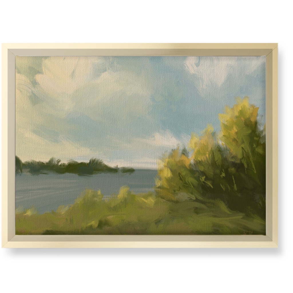 Lake View Wall Art, Gold, Single piece, Canvas, 10x14, Green, Classic Green