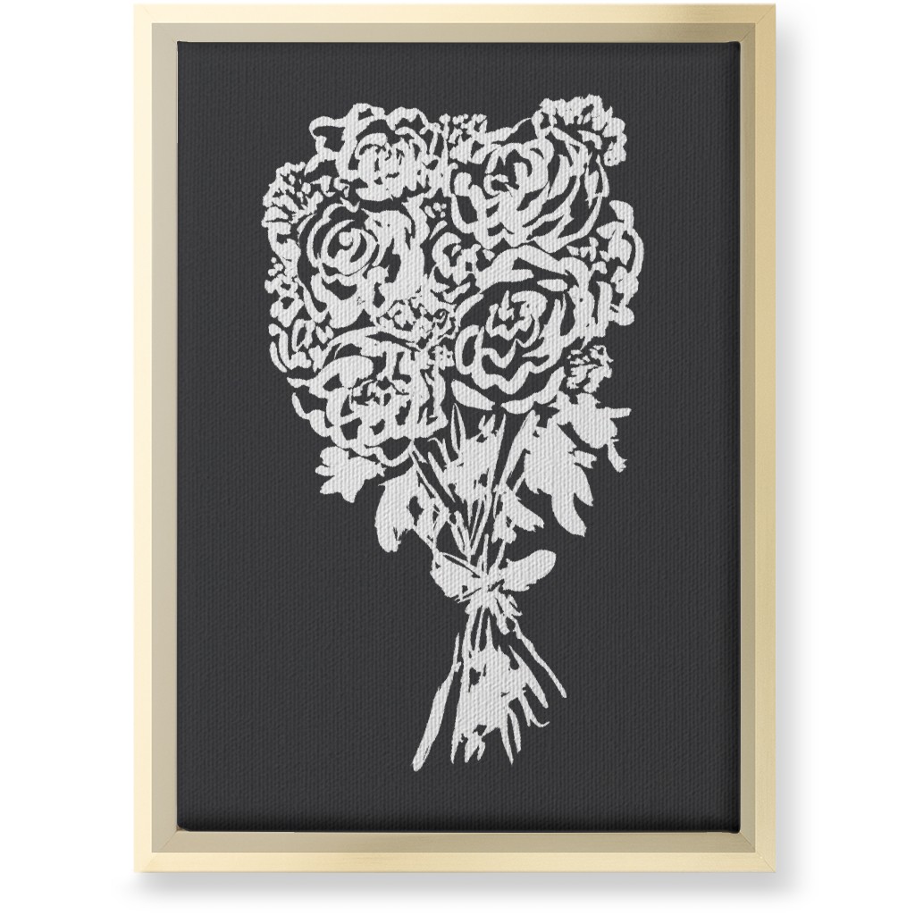 Summer Bouquet Wall Art, Gold, Single piece, Canvas, 10x14, Gray, Gray