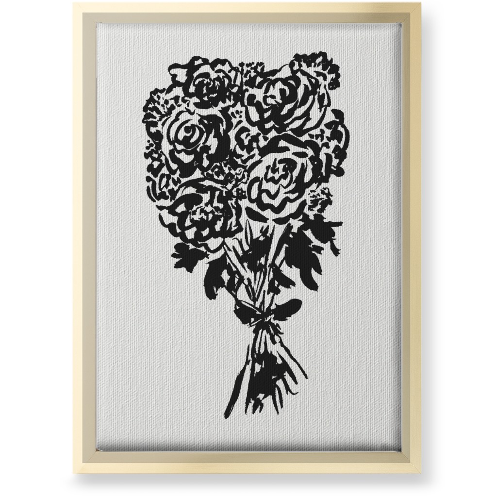 Summer Bouquet Wall Art, Gold, Single piece, Canvas, 10x14, White, White