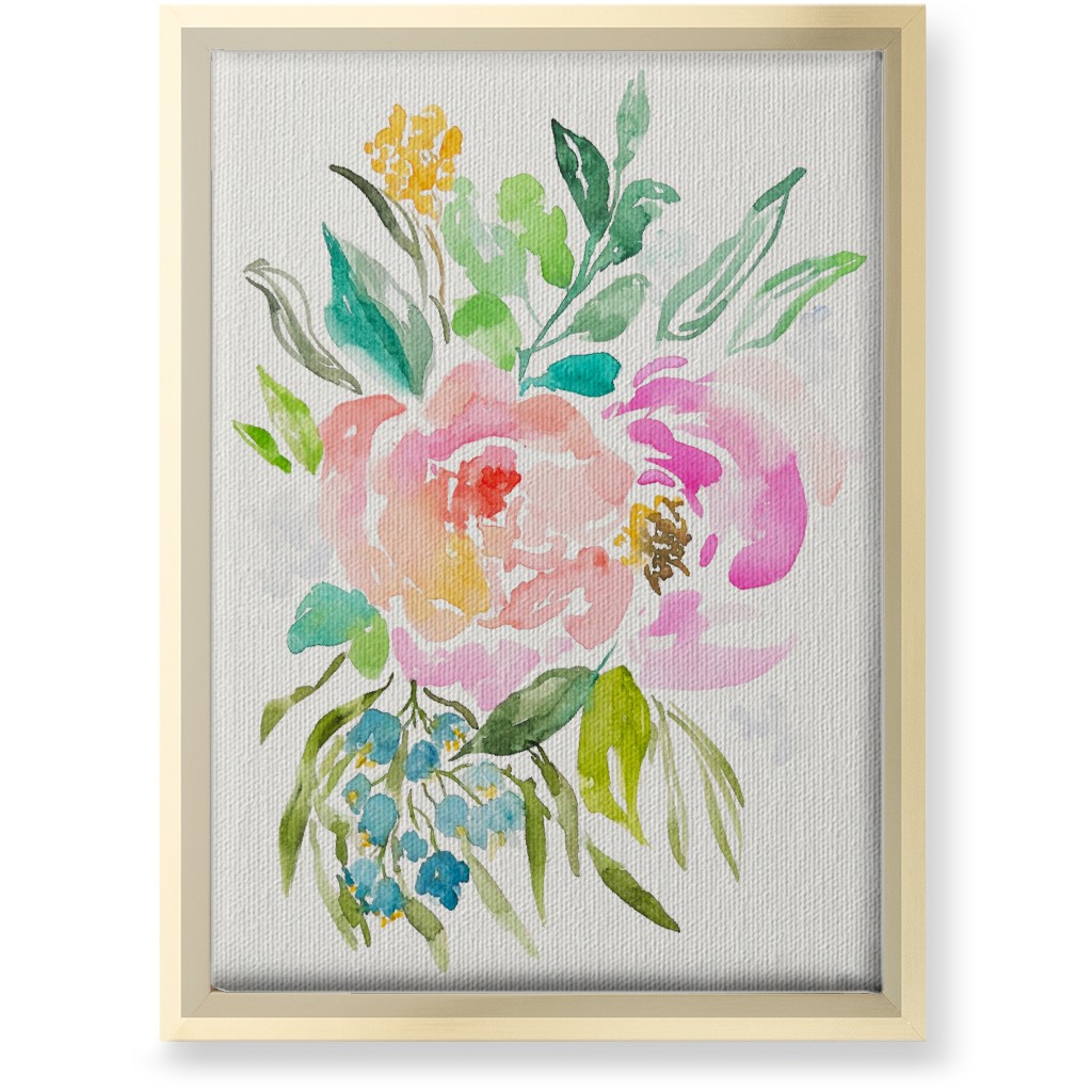 Joyous - Pink Wall Art, Gold, Single piece, Canvas, 10x14, Multicolor