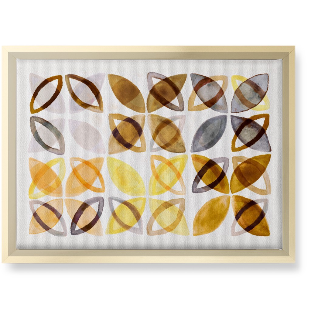 Washed Watercolor Shapes Wall Art, Gold, Single piece, Canvas, 10x14, Yellow, Dandelion