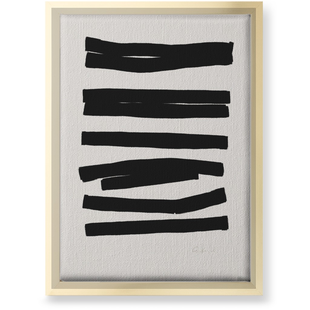 Bold Stripes Abstract Ii Wall Art, Gold, Single piece, Canvas, 10x14, Black, Antique White