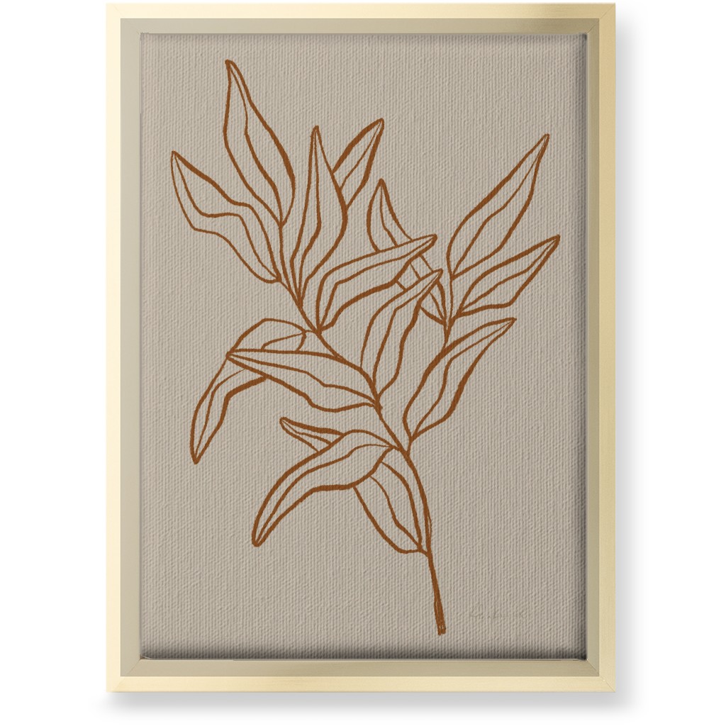 Botanical Eucalyptus Branch I Wall Art, Gold, Single piece, Canvas, 10x14, Beige, Golden
