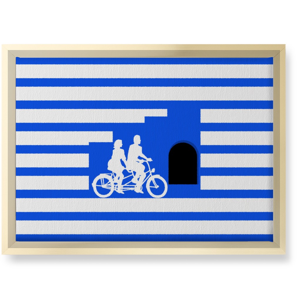 Riders Lovers - Blue Wall Art, Gold, Single piece, Canvas, 10x14, Blue, True Blue