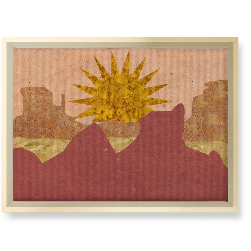 Textured Canyon Sunset - Warm Wall Art, Gold, Single piece, Canvas, 10x14, Orange, Orange