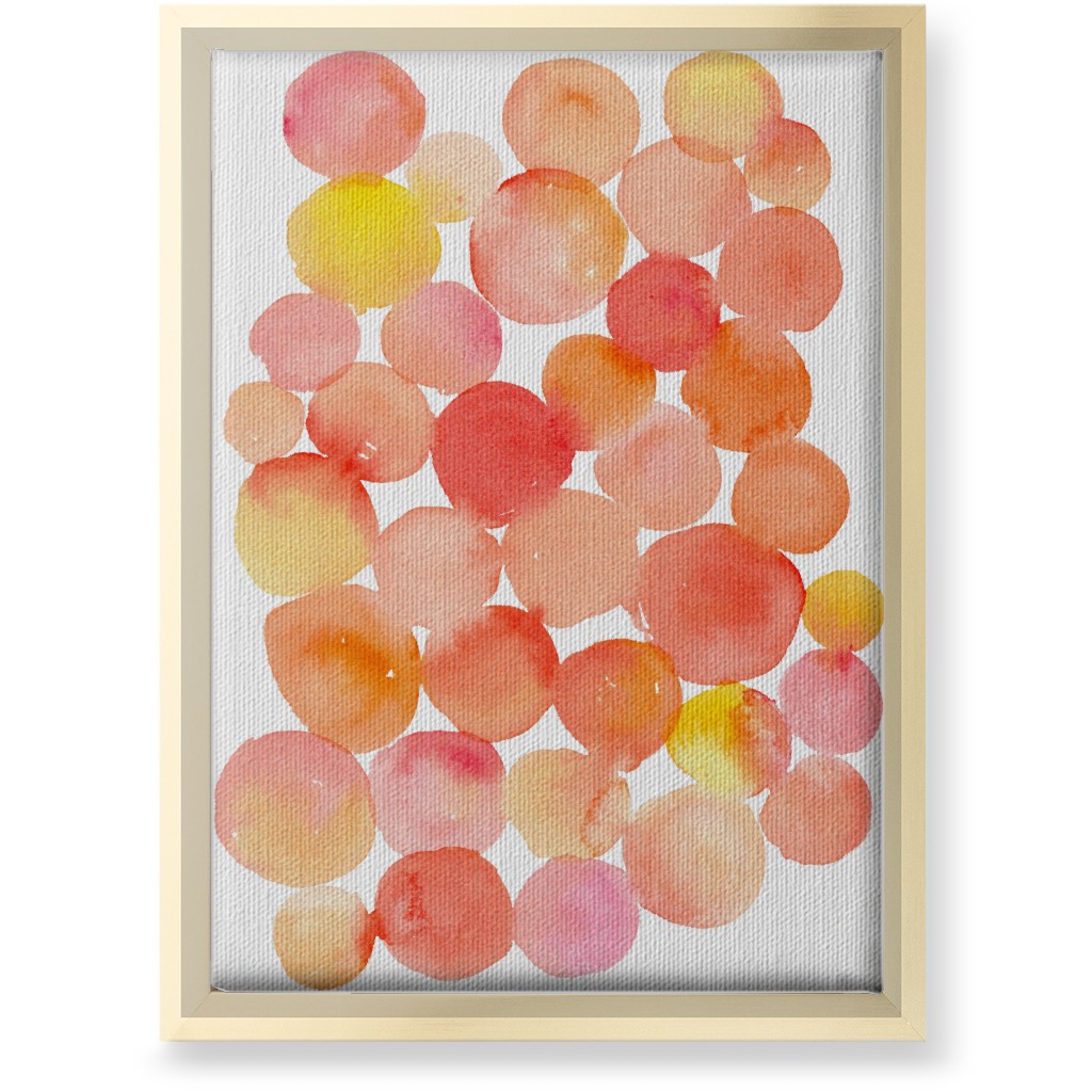 Watercolor Circles Wall Art, Gold, Single piece, Canvas, 10x14, Orange, Dusk Pink