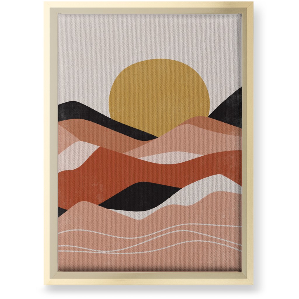 Earthen Hills - Terracotta Wall Art, Gold, Single piece, Canvas, 10x14, Pink, Bright Pink