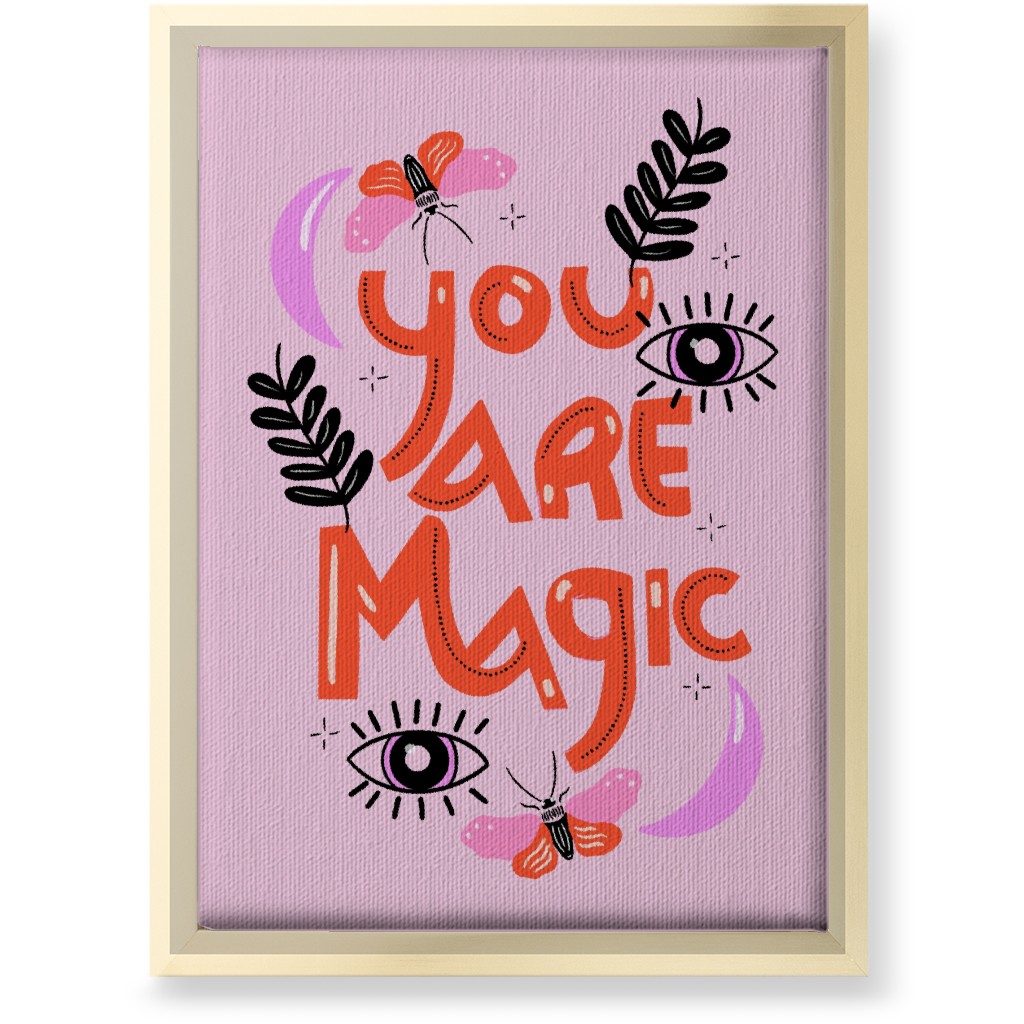You Are Magin - Red and Pink Wall Art, Gold, Single piece, Canvas, 10x14, Pink, Bright Pink