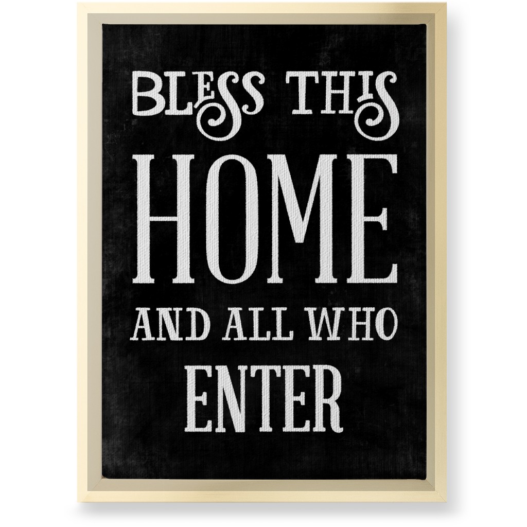 Bless This Home Wall Art, Gold, Single piece, Canvas, 10x14, Black