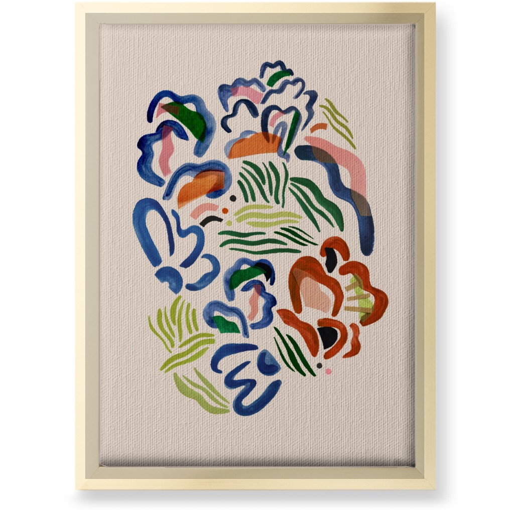 Garden Watercolor - Multi Wall Art, Gold, Single piece, Canvas, 10x14, Multicolor