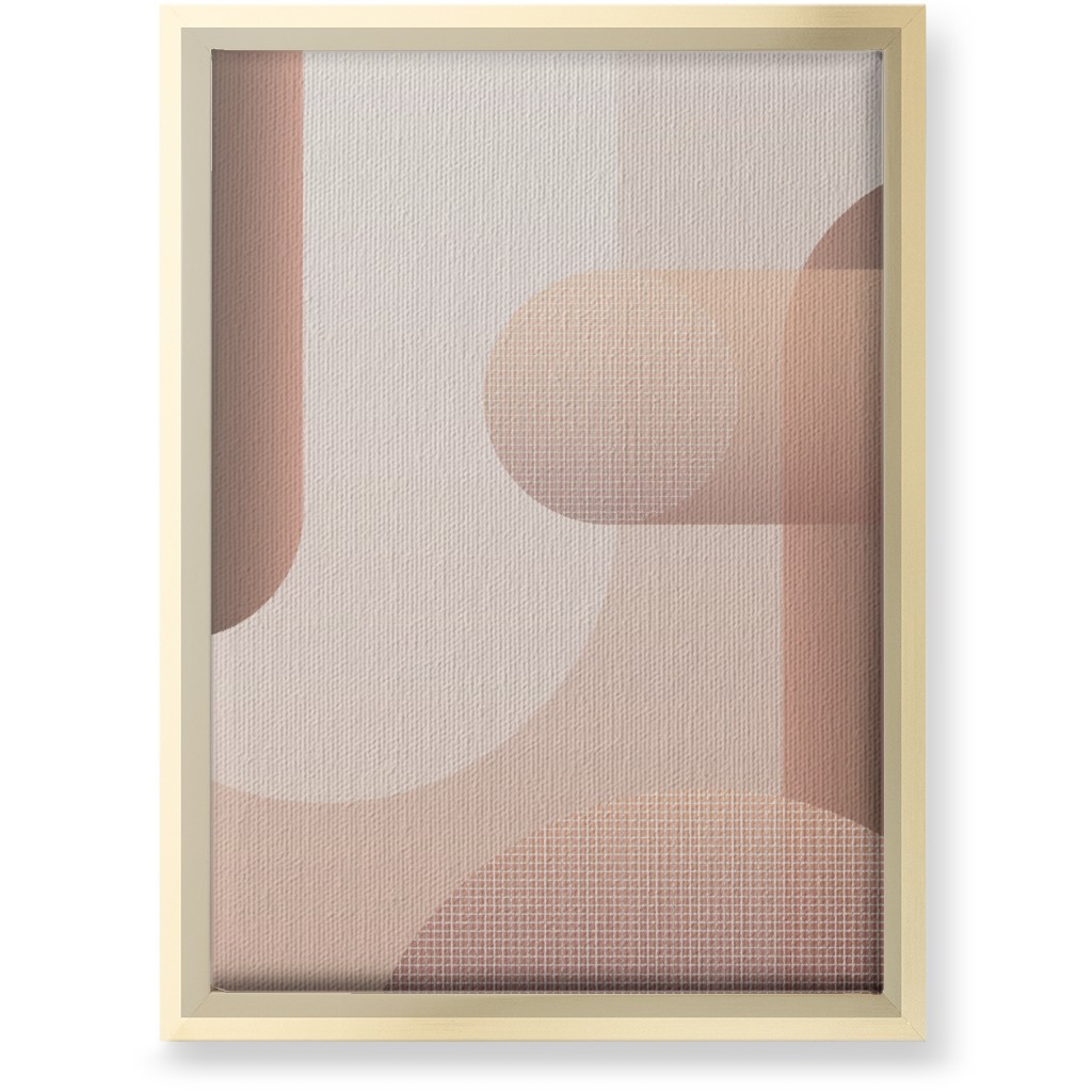 Geometric Curves - Neutral Wall Art, Gold, Single piece, Canvas, 10x14, Pink