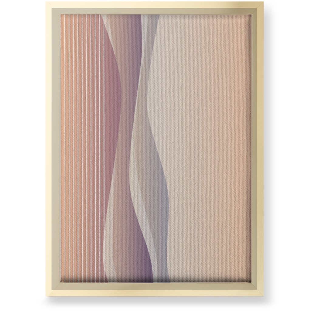 Curves Abstract - Neutral Wall Art, Gold, Single piece, Canvas, 10x14, Pink, Bright Pink