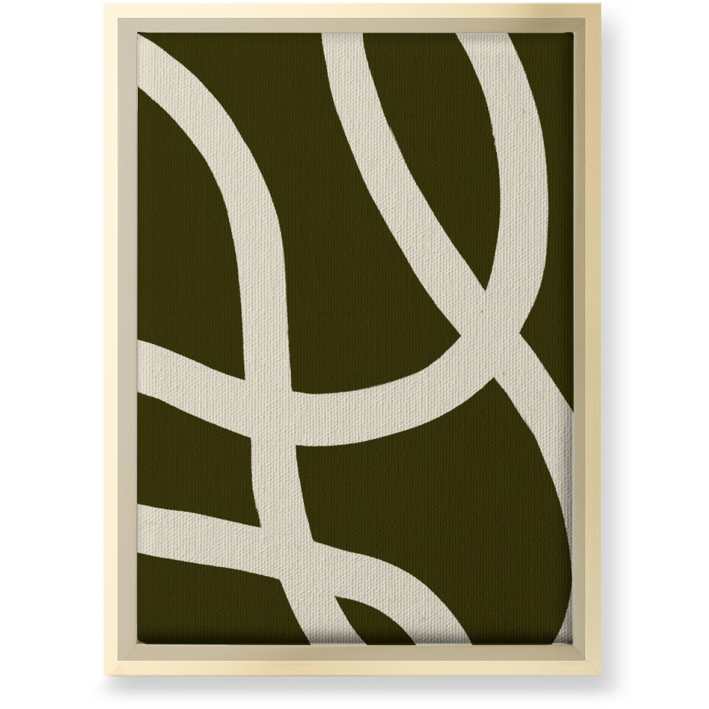 Tangled Brush Strokes I Wall Art, Gold, Single piece, Canvas, 10x14, Green, Hunter