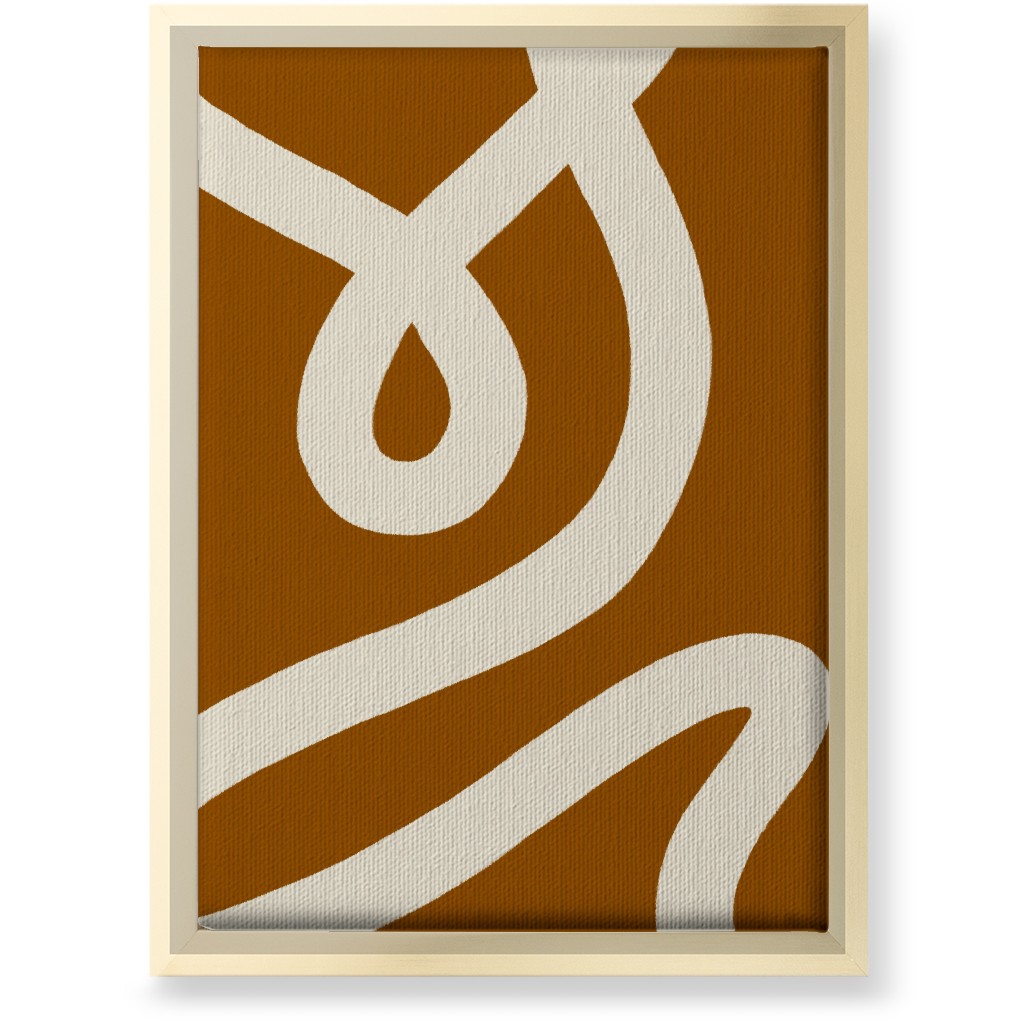 Tangled Brush Strokes V Wall Art, Gold, Single piece, Canvas, 10x14, Orange