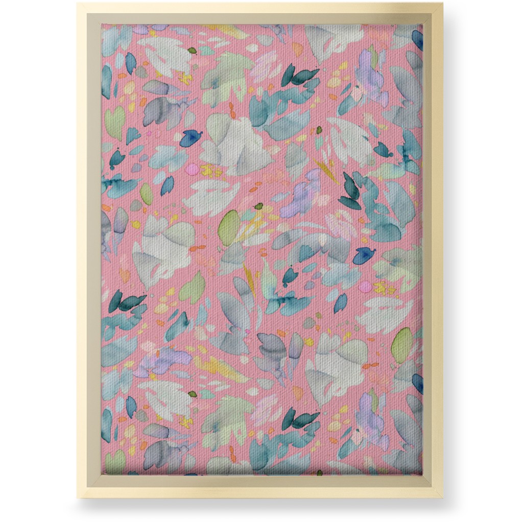 Abstract Petal Flowering Wall Art, Gold, Single piece, Canvas, 10x14, Pink, Blush