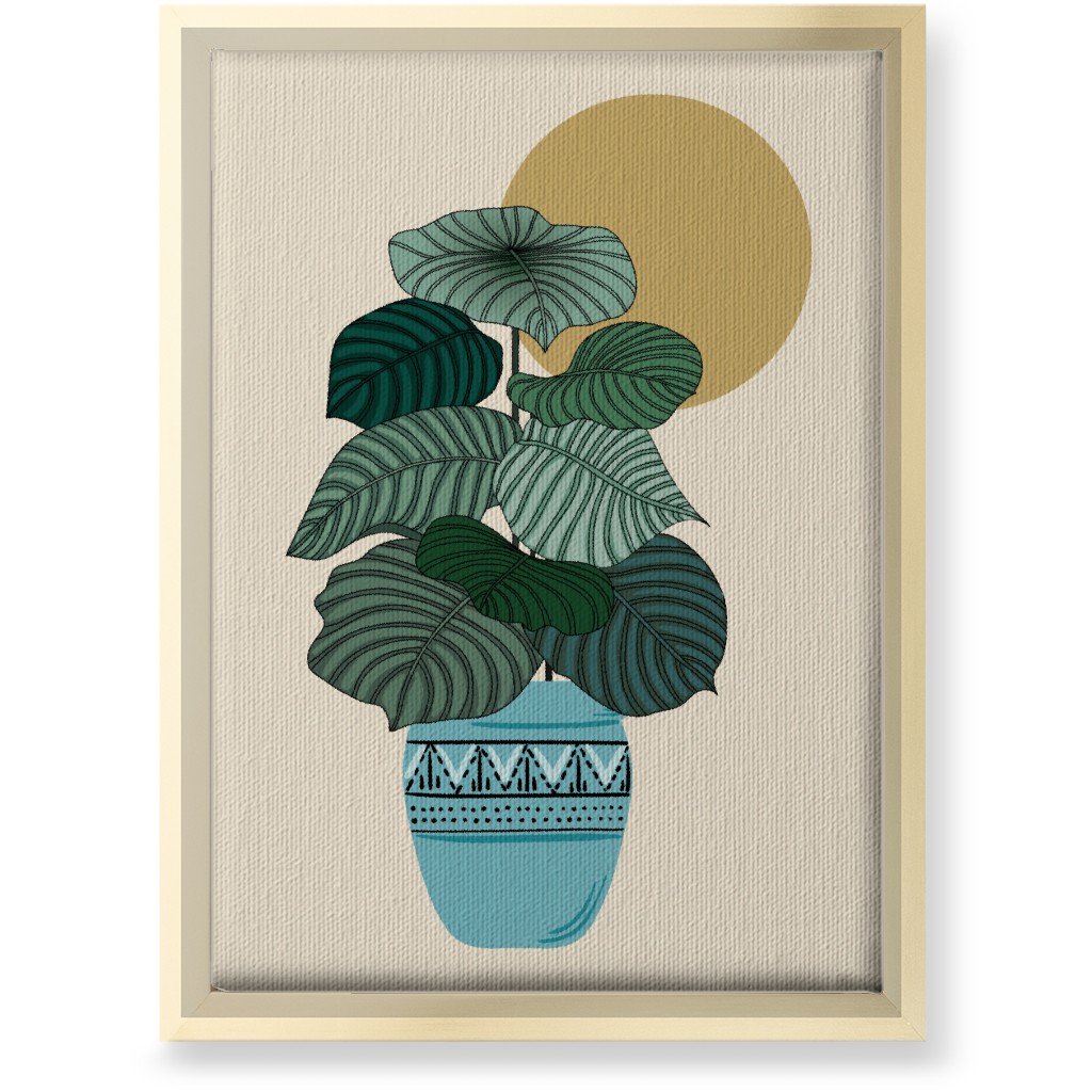 Calla - Green and Beige Wall Art, Gold, Single piece, Canvas, 10x14, Green, Classic Green