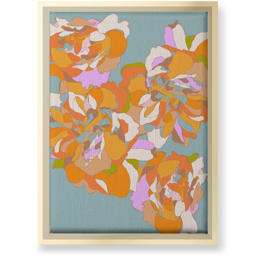 Maxi Boho Peonies Wall Art, Gold, Single piece, Canvas, 10x14, Orange, Catalina