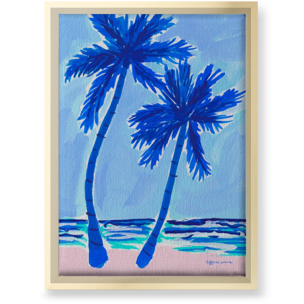 Palm Beach Vibes - Blue Wall Art, Gold, Single piece, Canvas, 10x14, Blue