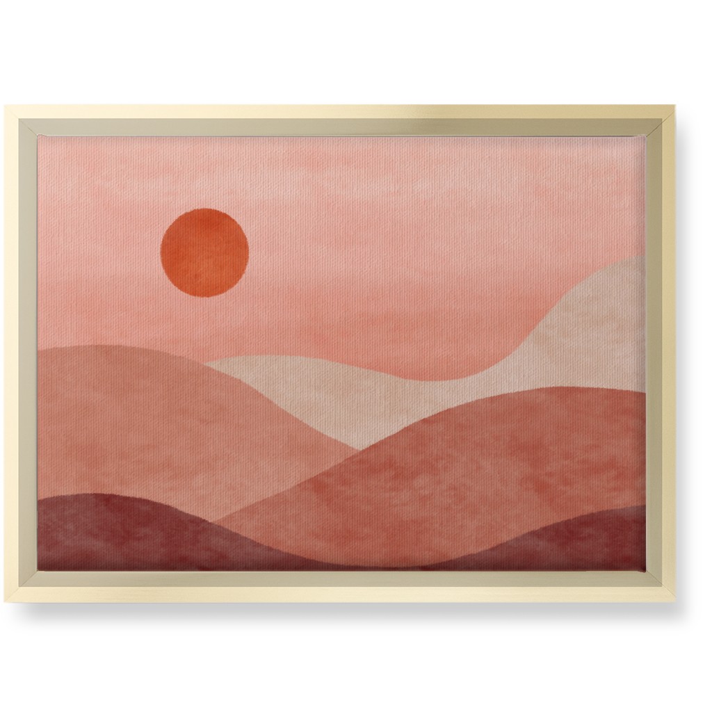 a Desert Sunset - Neutral Wall Art, Gold, Single piece, Canvas, 10x14, Pink, Bright Pink