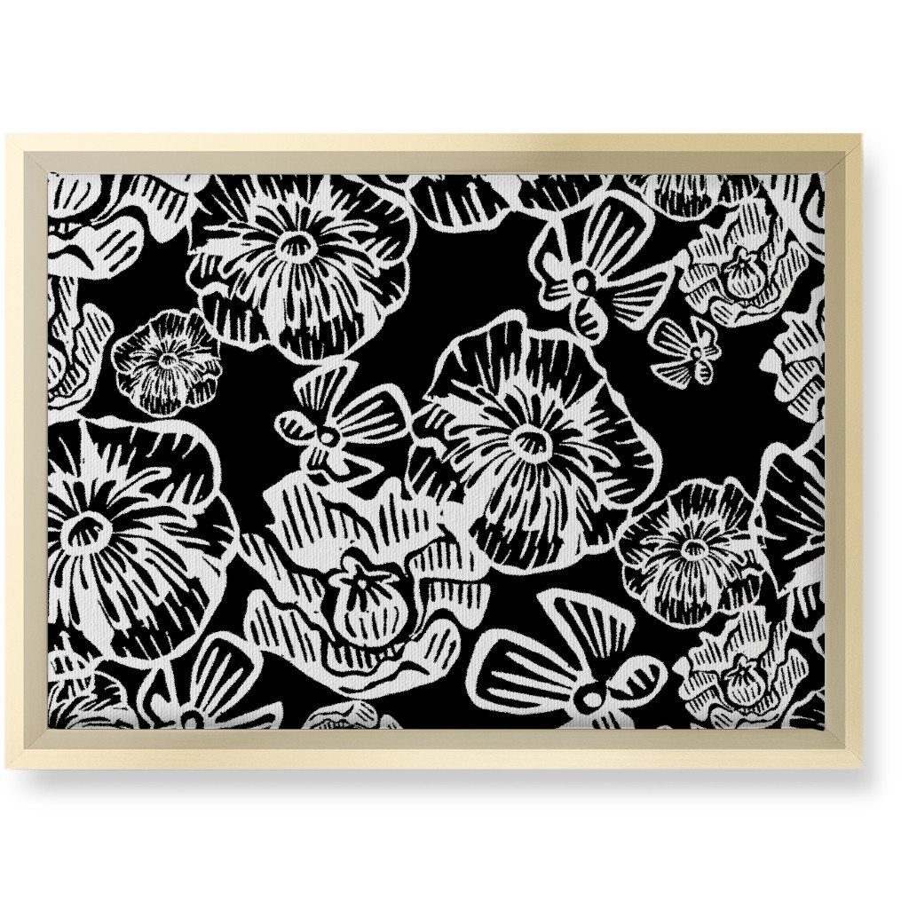 Poppy Arty Wall Art, Gold, Single piece, Canvas, 10x14, Black, Black