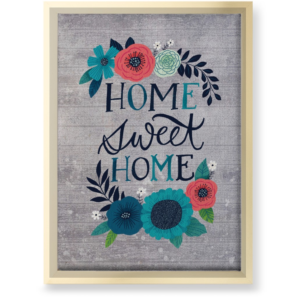 Home Sweet Home - Gray Wall Art, Gold, Single piece, Canvas, 10x14, Gray