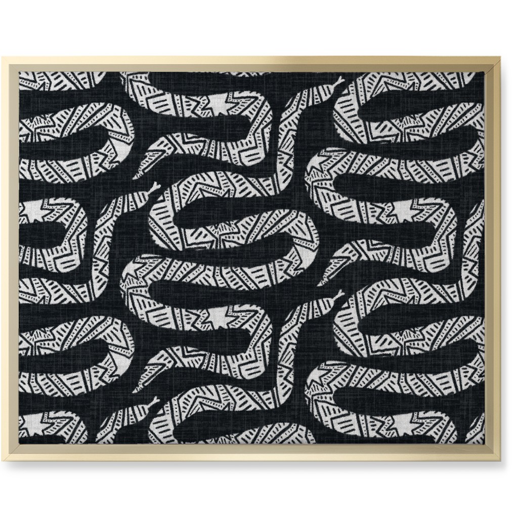 Snake Study - Black Wall Art, Gold, Single piece, Canvas, 16x20, Black