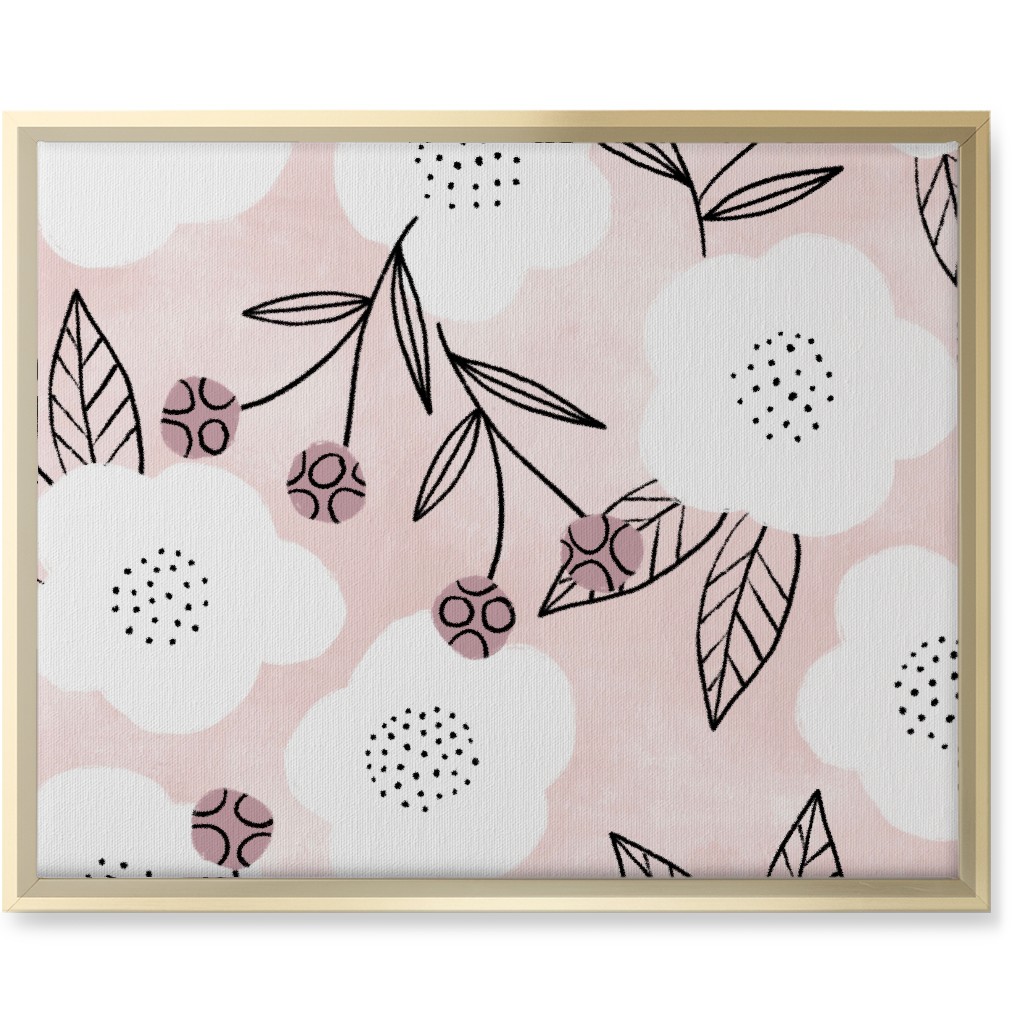 Arlene Floral - Pink Wall Art, Gold, Single piece, Canvas, 16x20, Pink, Bright Pink