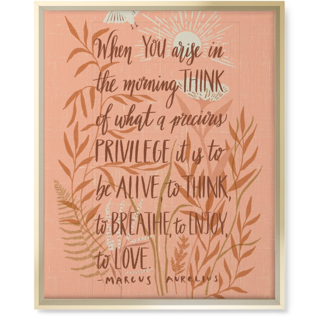 Precious Morning Wall Art, Gold, Single piece, Canvas, 16x20, Pink, Beige