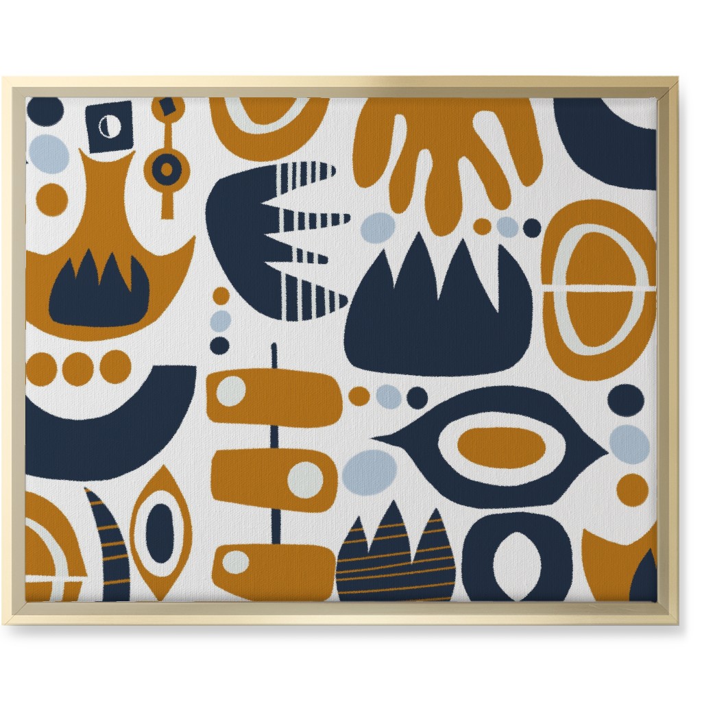 Bold Plant Wall Art, Gold, Single piece, Canvas, 16x20, Multicolor