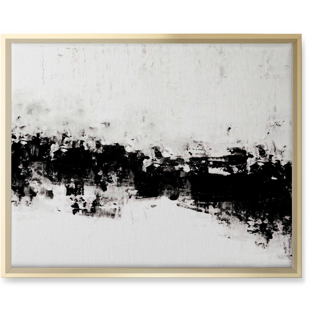 Urban Serenity - Black and White Wall Art, Gold, Single piece, Canvas, 16x20, Black