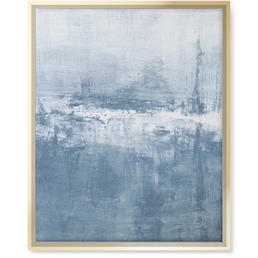Right Tranquil Diptych - Blue Wall Art, Gold, Single piece, Canvas, 16x20, Blue