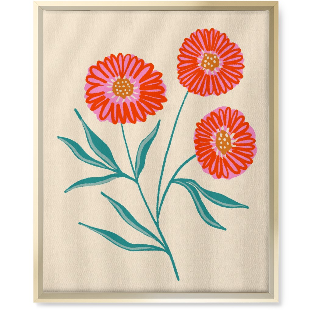 Naomi Wildflower - Multi Wall Art, Gold, Single piece, Canvas, 16x20, Multicolor