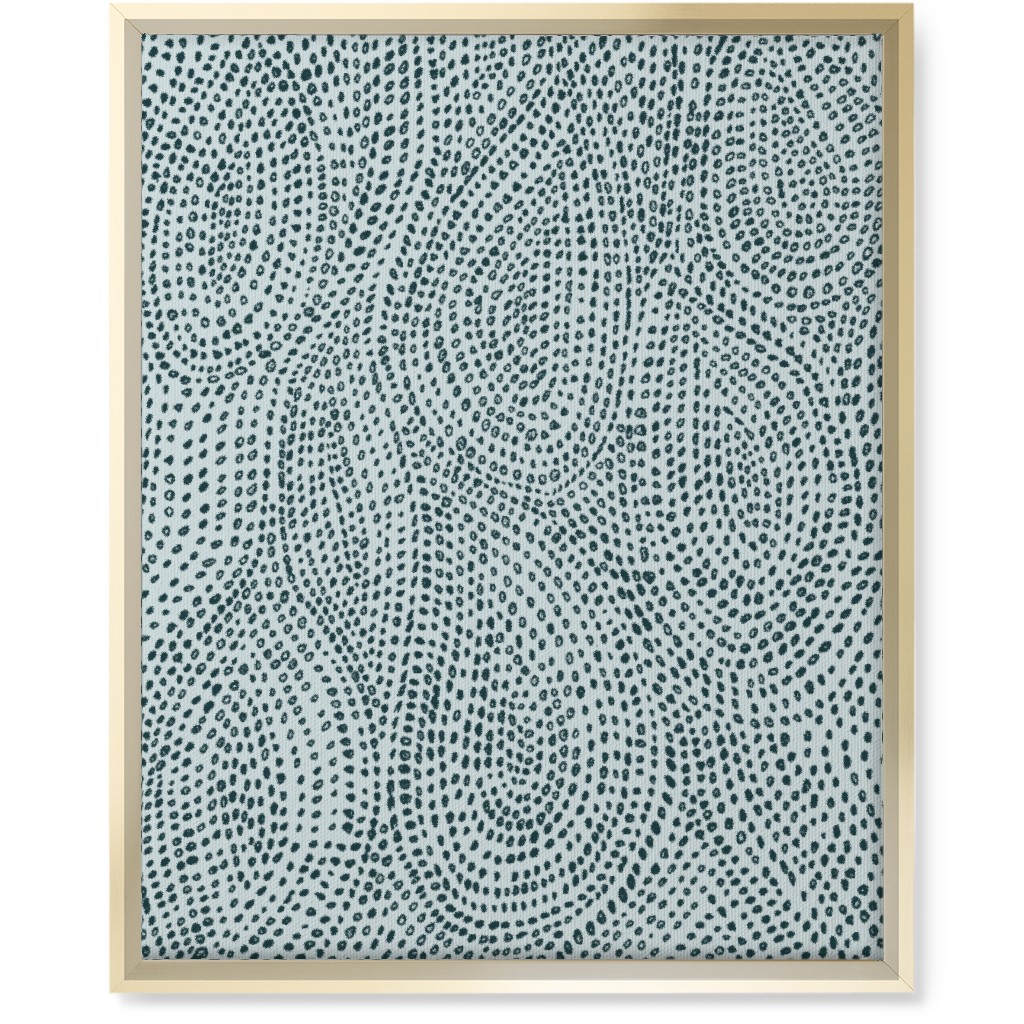 Drop Dots - Blue Wall Art, Gold, Single piece, Canvas, 16x20, Blue, True Blue