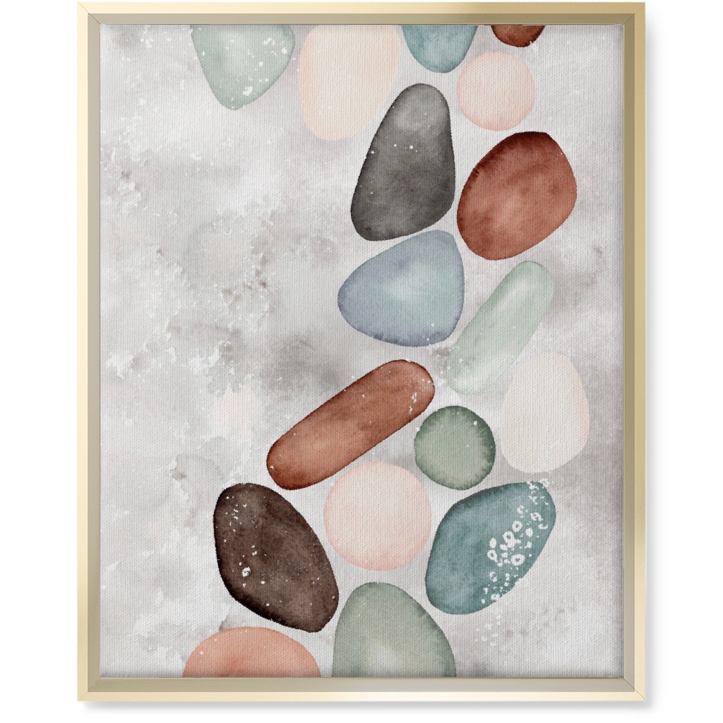 Polished Stones Wall Art, Gold, Single piece, Canvas, 16x20, Multicolor