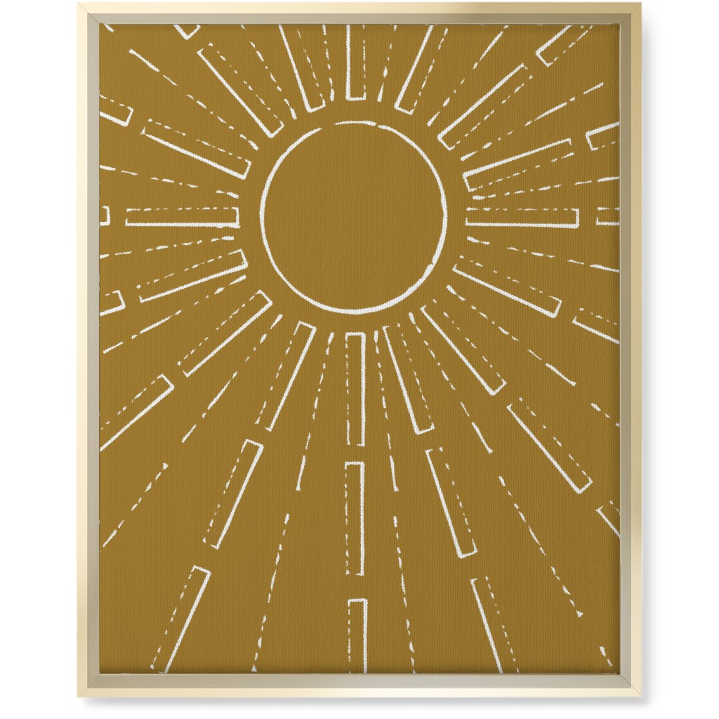 Midcentury Burst Wall Art, Gold, Single piece, Canvas, 16x20, Yellow, Golden