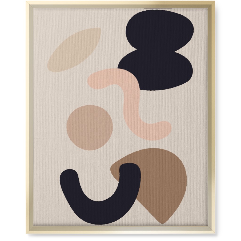 Abstract Collage - Neutral Wall Art, Gold, Single piece, Canvas, 16x20, Beige