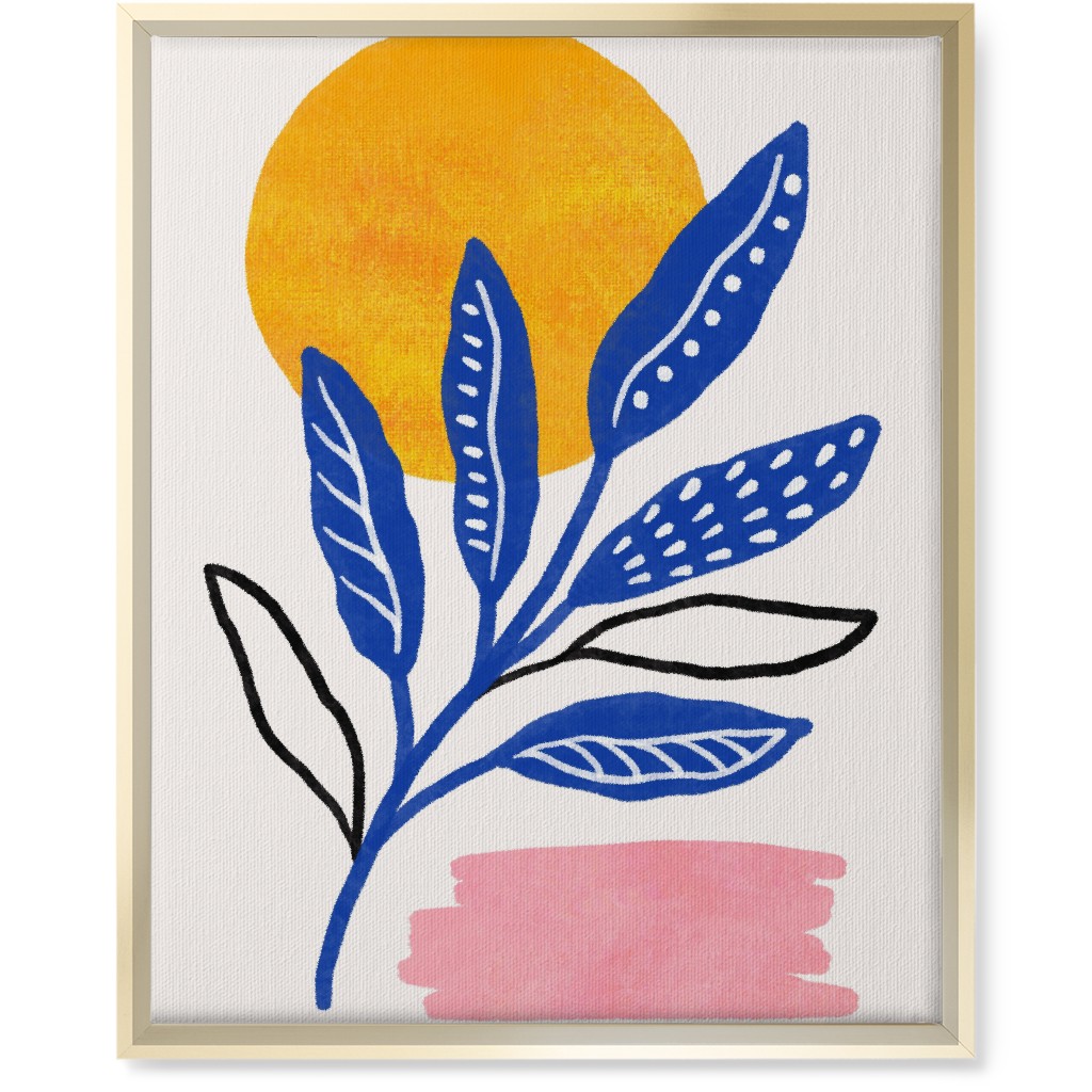 Leaves At Sunset Wall Art, Gold, Single piece, Canvas, 16x20, Multicolor, Royal