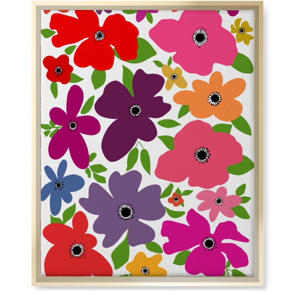 Floral Palooza - Multi Wall Art, Gold, Single piece, Canvas, 16x20, Multicolor