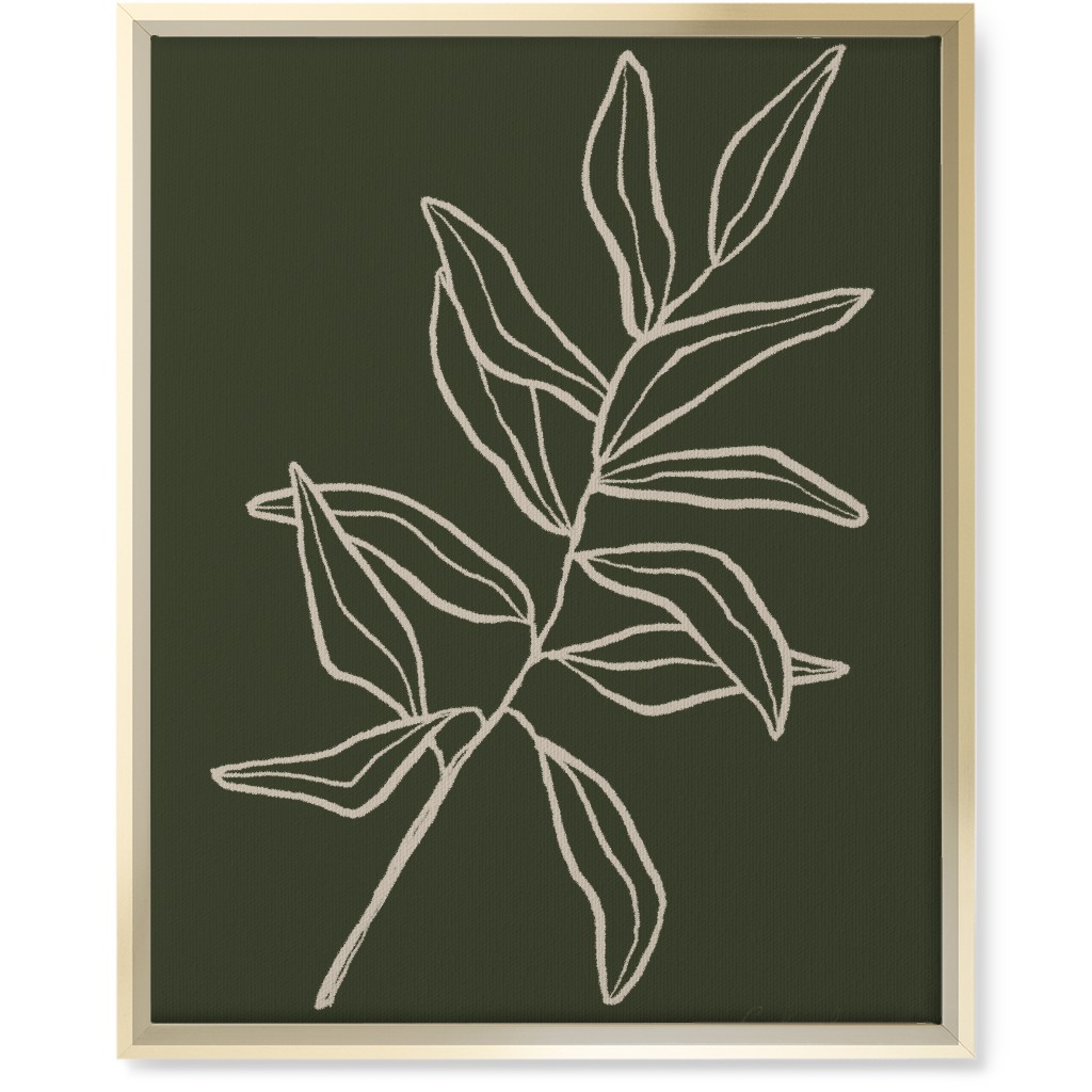 Botanical Eucalyptus Wall Art, Gold, Single piece, Canvas, 16x20, Green, Gray