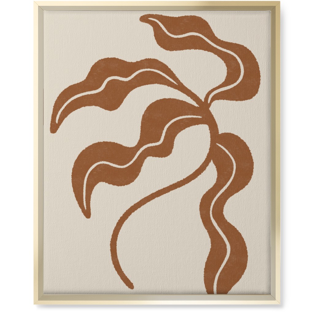 Minimalist Foliage - Neutral Wall Art, Gold, Single piece, Canvas, 16x20, Beige