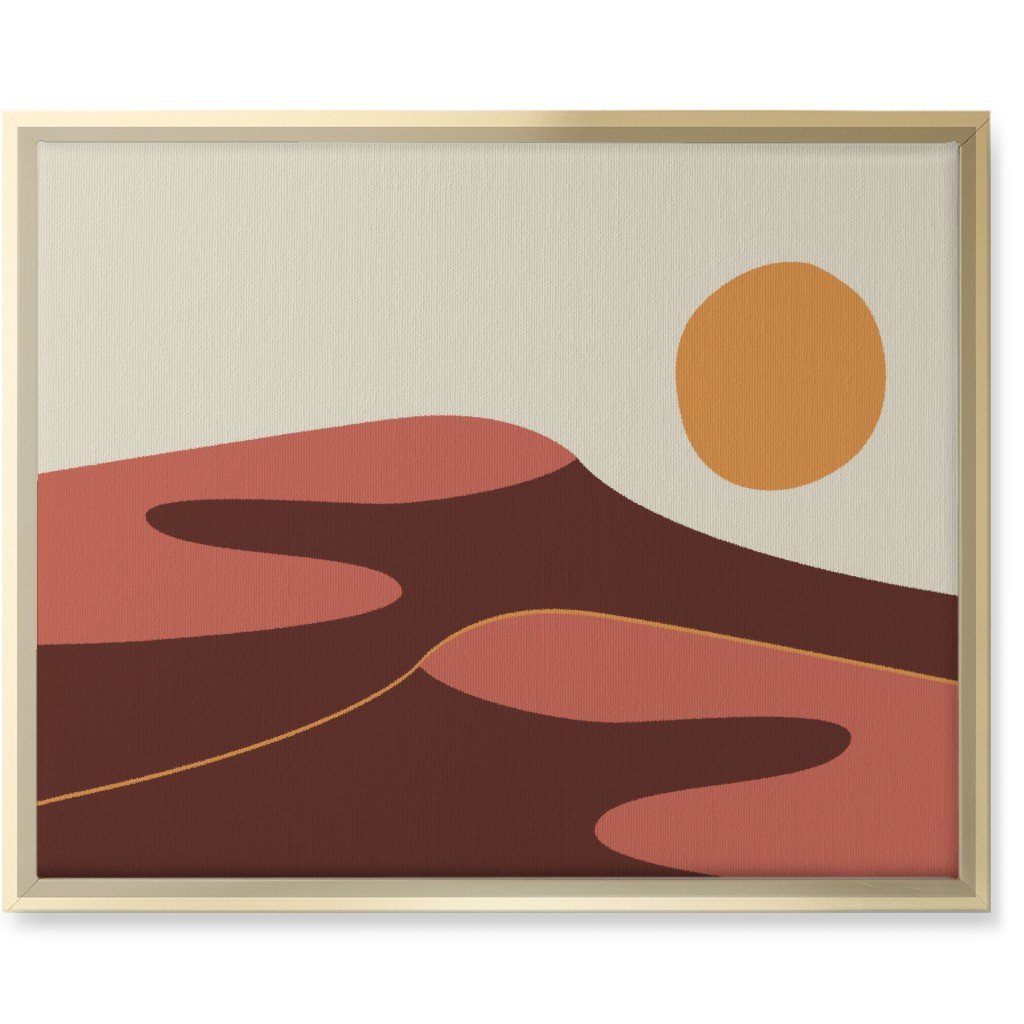 Desert Sun - Earth Tones Wall Art, Gold, Single piece, Canvas, 16x20, Orange, Orange
