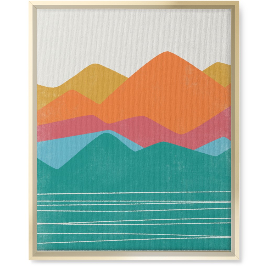 Flourish Abstract Landscape - Multi Wall Art, Gold, Single piece, Canvas, 16x20, Multicolor