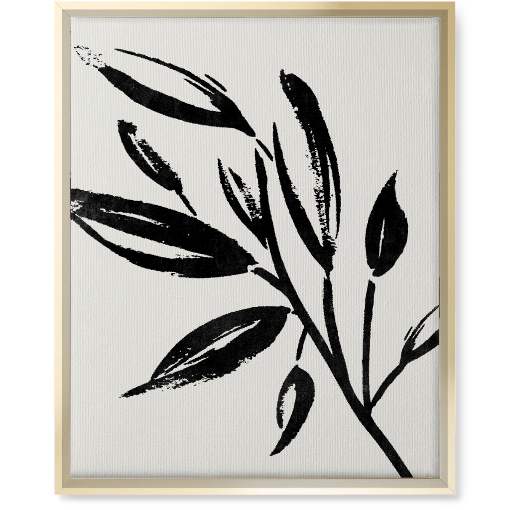 Zen Brush - Black and Beige Wall Art, Gold, Single piece, Canvas, 16x20, Gray, Gray