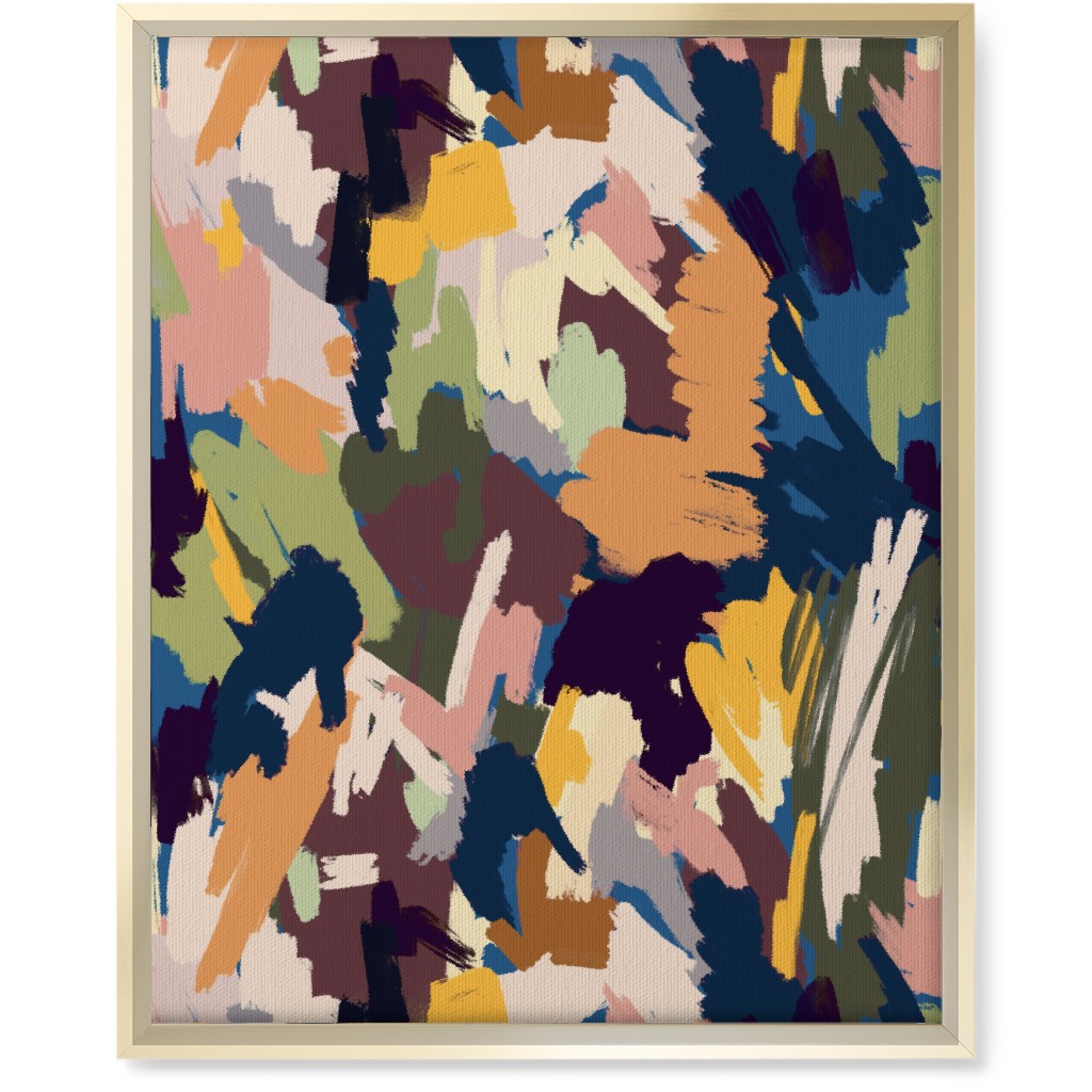 Abstract Scratches - Multi Wall Art, Gold, Single piece, Canvas, 16x20, Multicolor